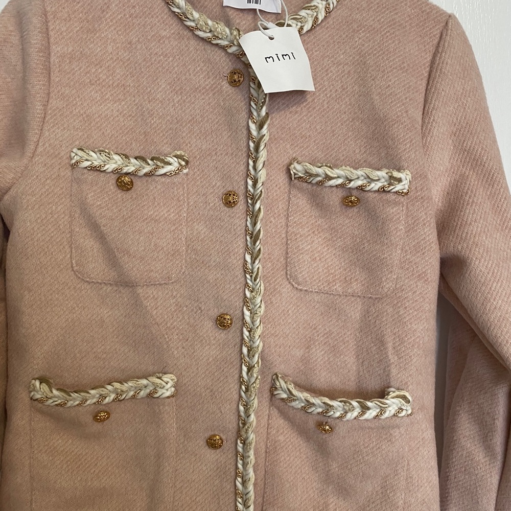 Mimi brand tweed wool designer cropped  blazer new with tags - Picture 5 of 8